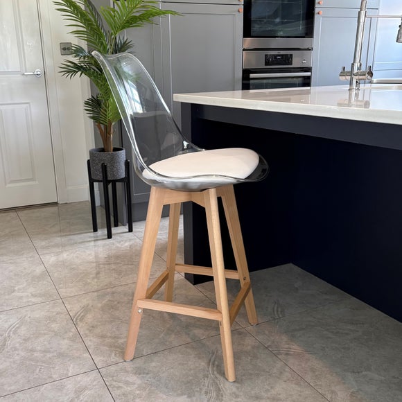 Fusion Living Soho Clear Plastic Bar Stool