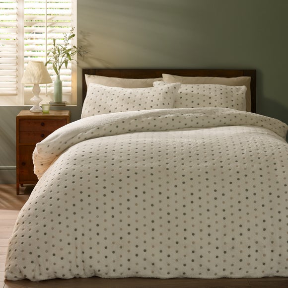 Catherine Lansfield Cosy Spot Fleece Duvet Cover & Pillowcase Set