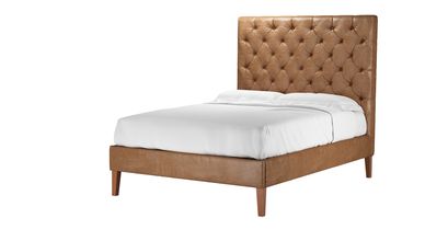 Rosalie 150cm Double Bed in Tan Vintage Leather - sofa.com