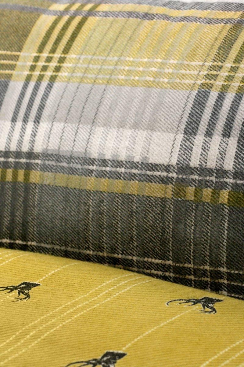 Dreams & Drapes 'Connolly Check' 100% Brushed Cotton Duvet Cover Set in Mustard 5