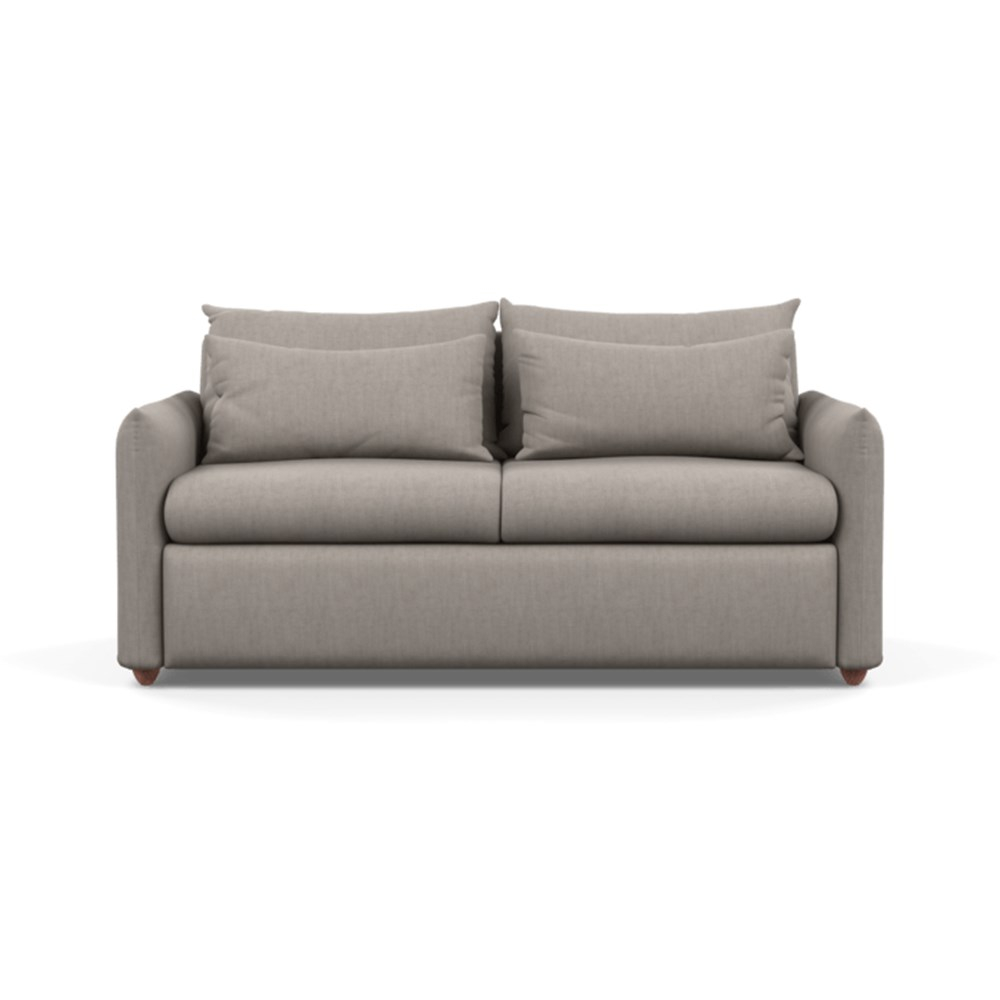Heal's Pillow Sofa Bed Broad Weave Pebble Chestnut Stain Feet