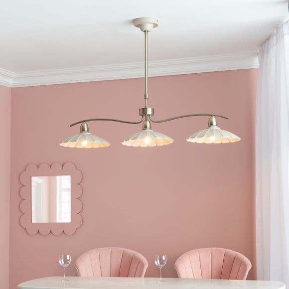 Maya Scallop 3 Light Adjustable Diner Ceiling Light