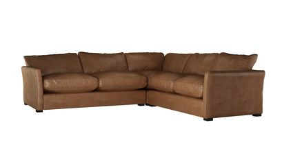 Otto Asym. Crn: LHF 2.5 Seat w RHF 2 Seat in Tan Vintage Leather - sofa.com