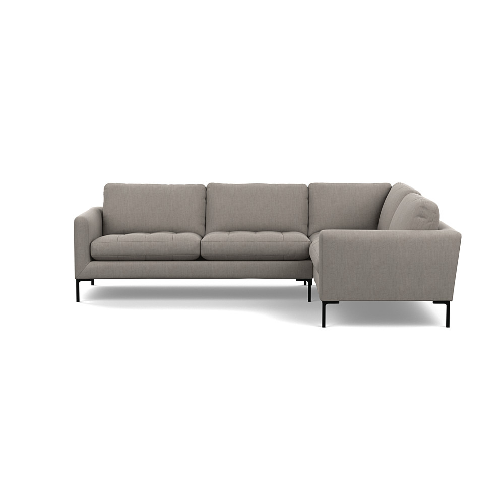 Heal's Eton Right Hand Facing Corner Sofa Broad Weave Pebble Black Feet