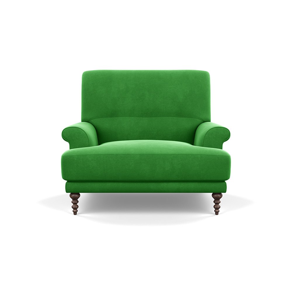 SCP Oscar Informal Armchair Varese Velvet Emerald Walnut Feet