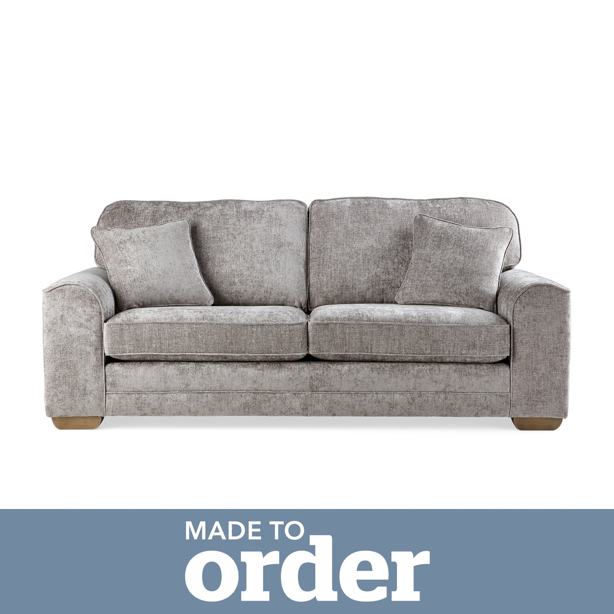 Morello 3 Seater Sofa Luxury Chenille Premium Chenille Grey
