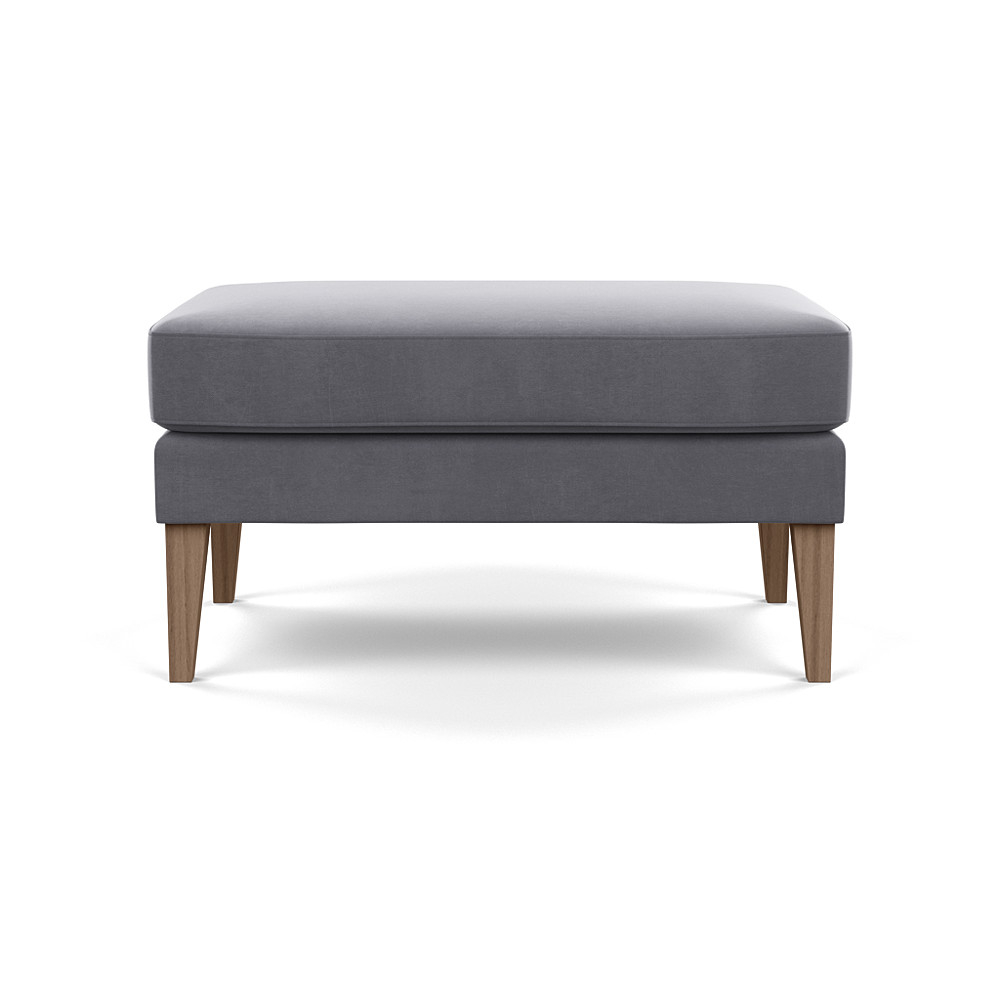 Heal's Richmond Ottoman Smart Velvet Dolphin Tinted Ash
