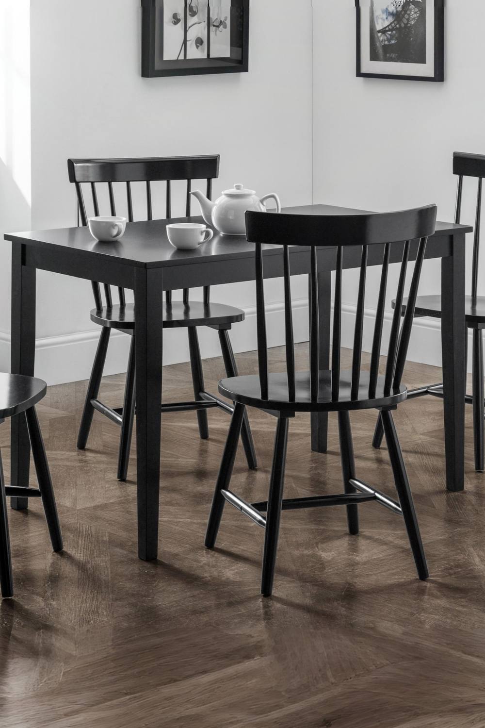 Julian Bowen Hudson Rectangular 4 Seater Dining Table in Black