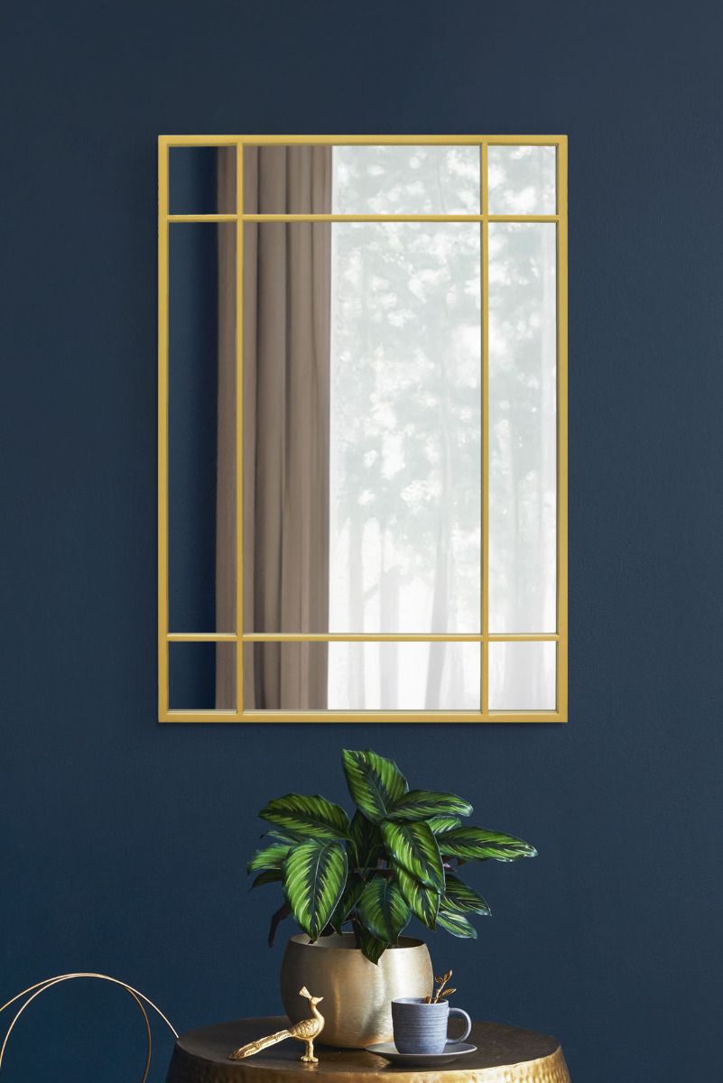 MirrorOutlet Gold Modern Contemporary Wall Mirror 39" X 27" (100CM X 70CM)