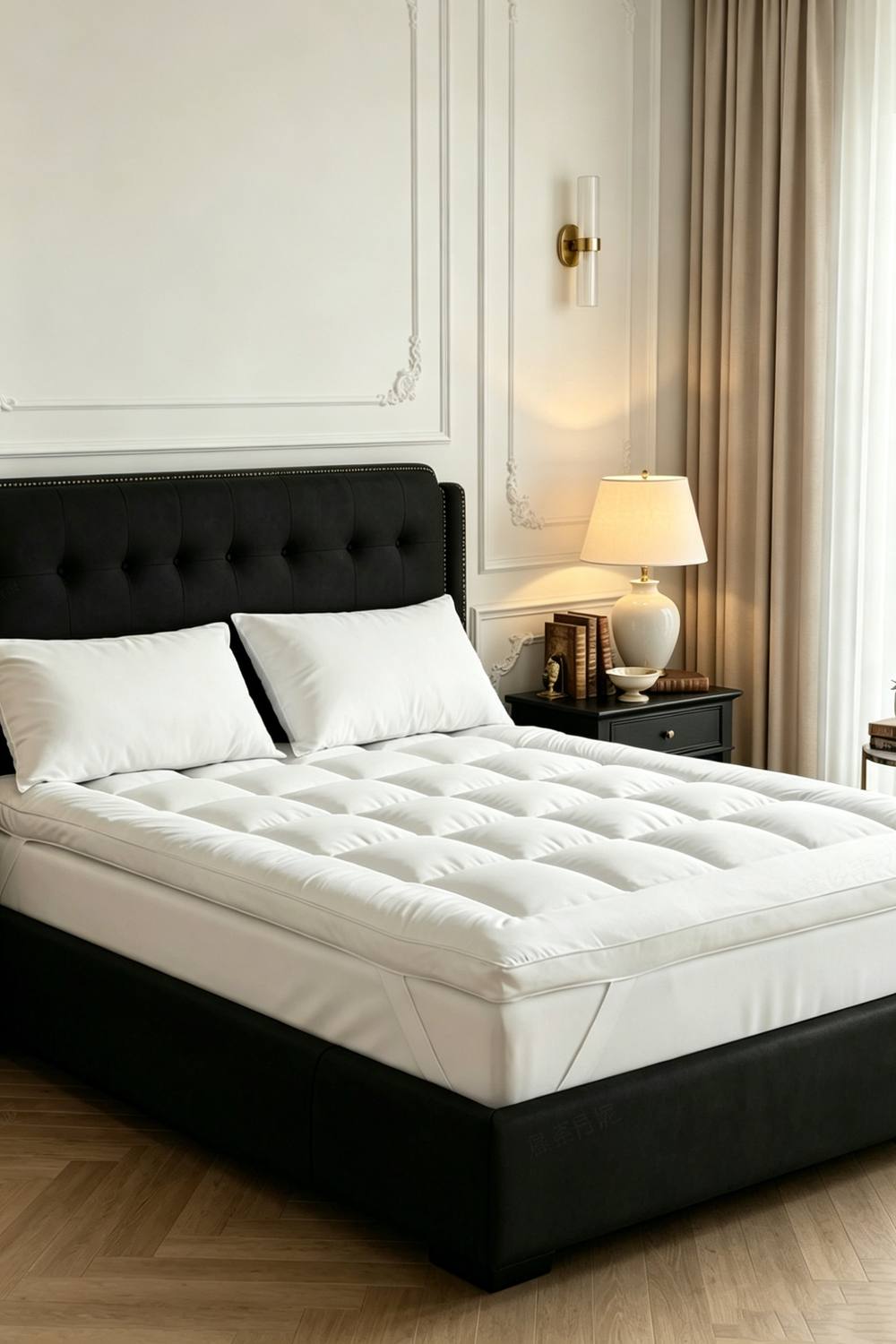 ExtraStar Comfortable Quilted Memory Foam Mattress Topper in White