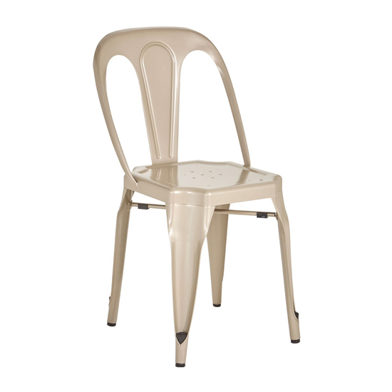 Dschubba Metal Dining Chair In Champagne