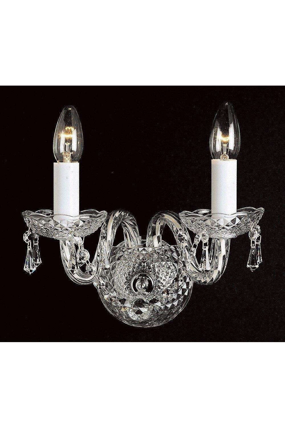 Netlighting Modra Crystal Trimmed Wall Candle Wall Lamp in Grey