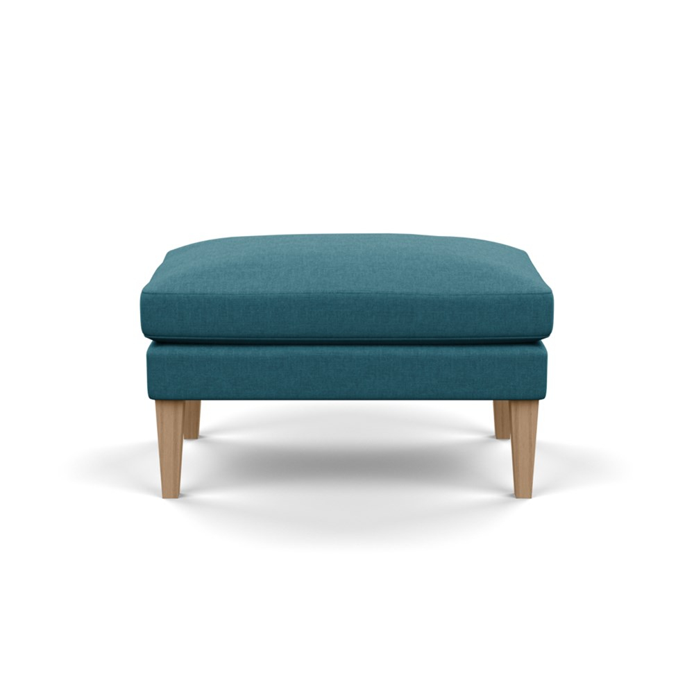 Heal's Wallis Ottoman Brushed Cotton Cadet Tinted Ash Feet