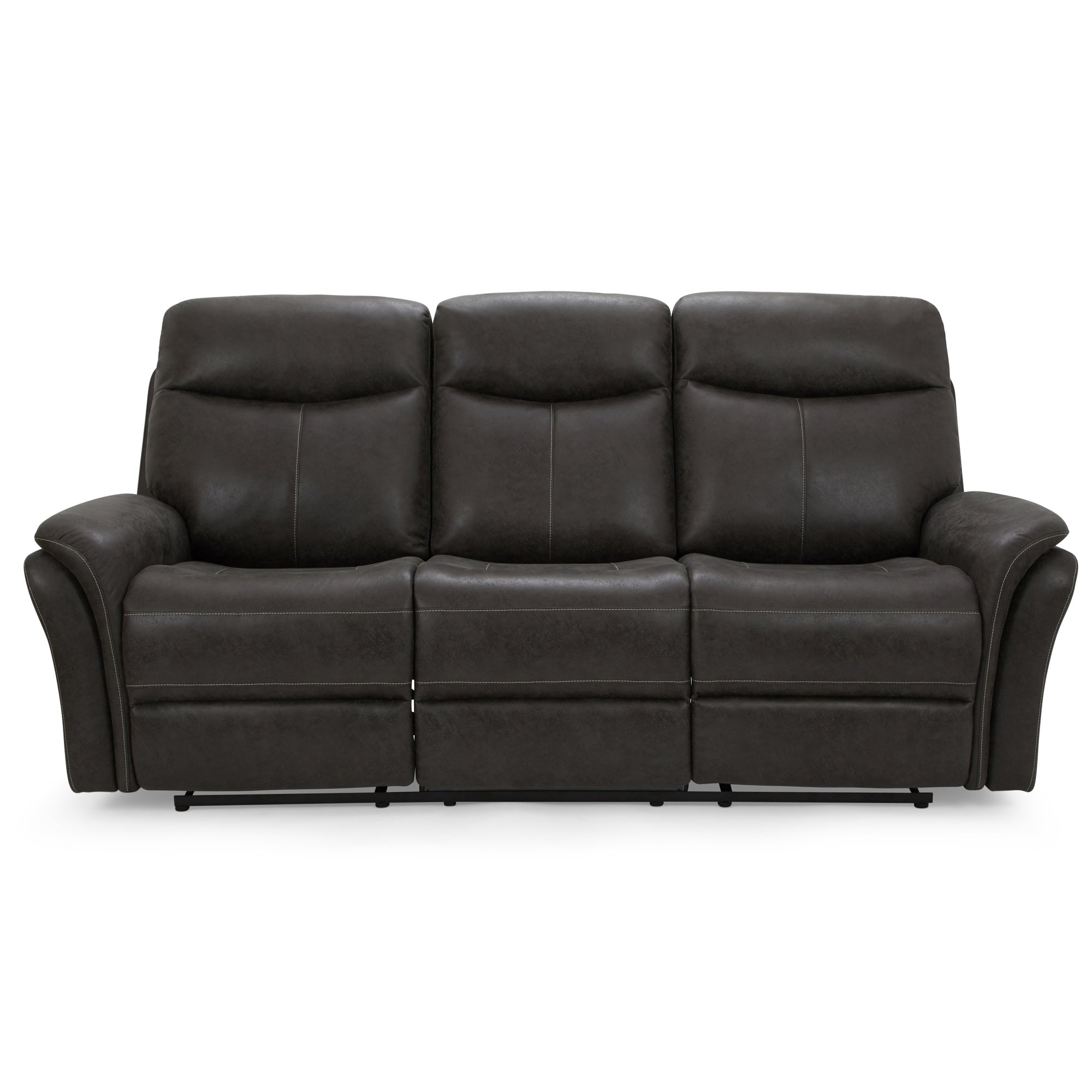 Monte Faux Suede Reclining 3 Seater Sofa - Slate Grey Grey