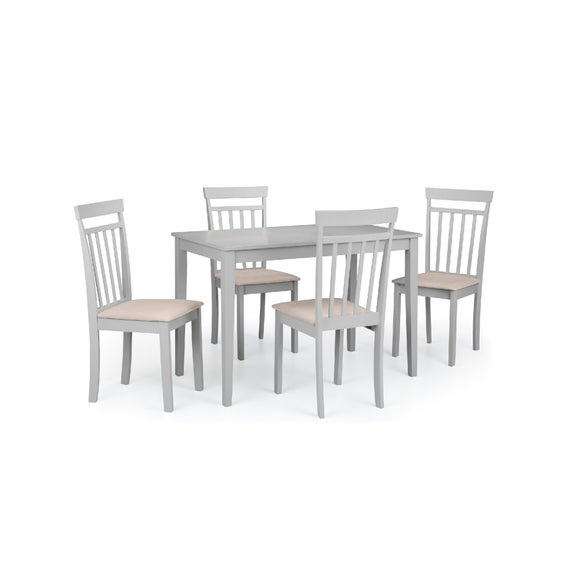 Taku 4 Seater Rectangular Dining Table with 4 Coast Chairs, Grey