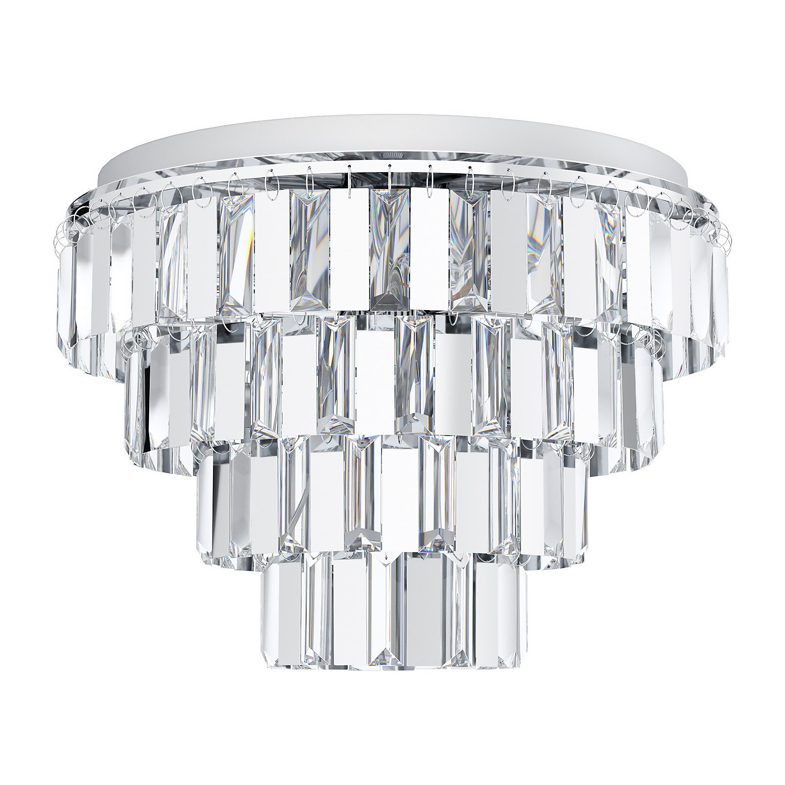 Eglo Erseka Chrome Crystal Flush Ceiling Light
