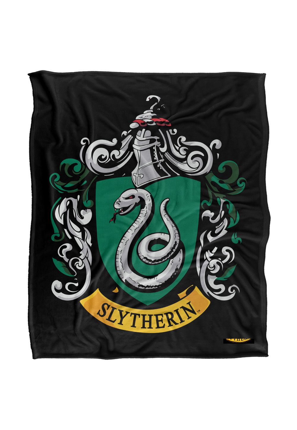 Harry Potter Slytherin Crest Officially Licensed Silky Touch Super Soft Throw Blanket 152x127 cm in White