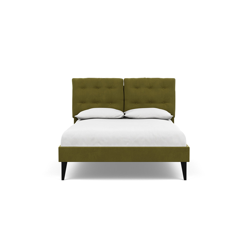 Heal's Mistral Double Bed Smart Velvet Artichoke Black Feet