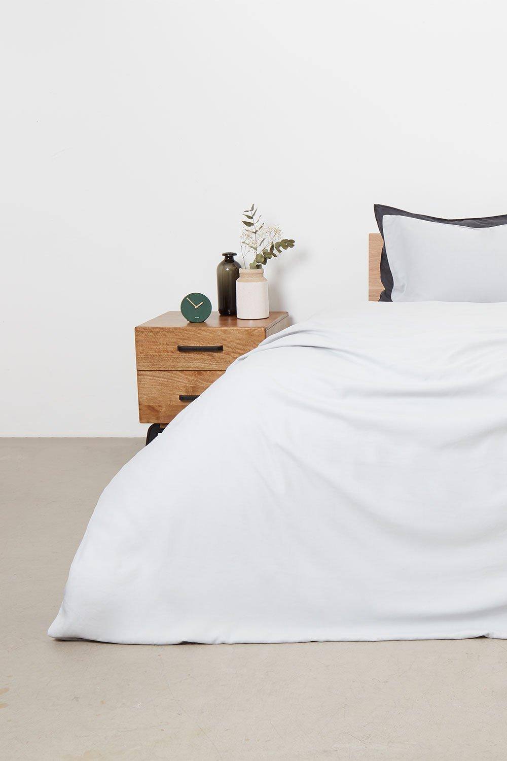 Panda London Bamboo & French Linen Complete Bedding Set in Mid Grey