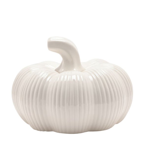 Country Living White Ceramic Pumpkin Ornament