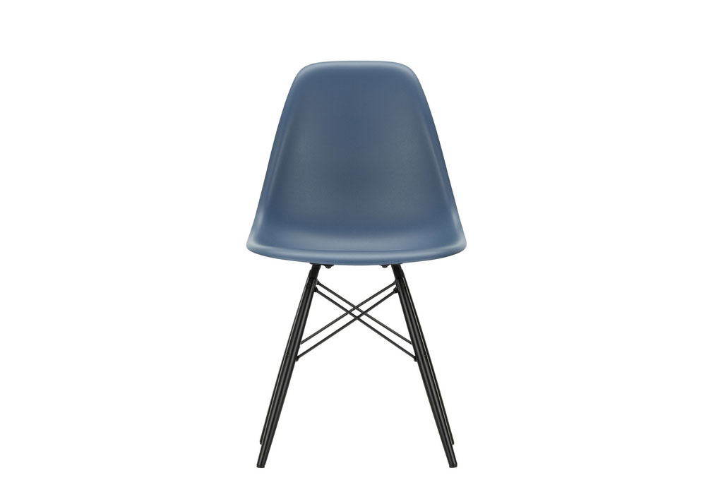 Vitra Eames DSW Side Chair New Height Sea Blue Black Maple Base