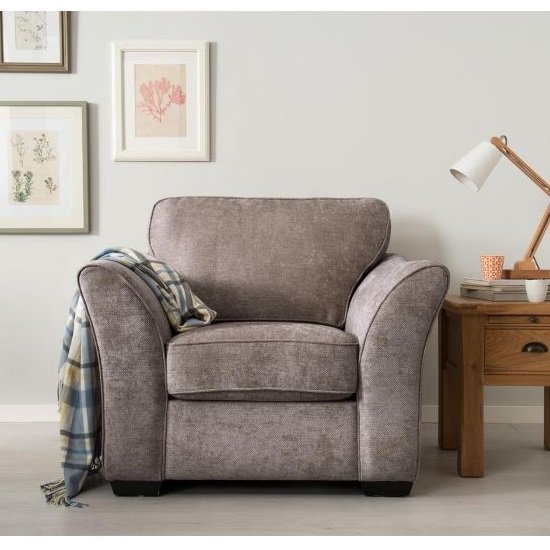 Bellaire Chenille Fabric Pocket Spring Armchair In Grey