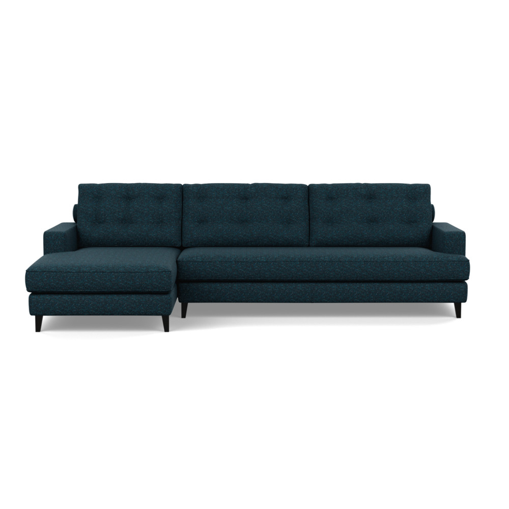 Heal's Mistral Left Hand Facing Corner Sofa Brecon Ink Black Feet