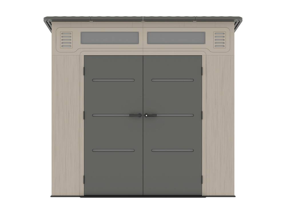 Vente-unique Resin Lean-To Garden Shed 6, 5 Cm With Floor - 22 mm in Grey 2