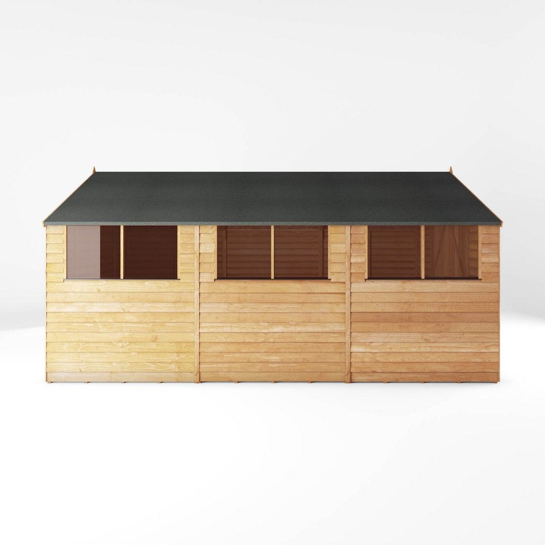 Mercia 15 x 10 Feet Overlap Apex Workshop - L443.7 x W309.7 x H225.4 cm in Brown 4