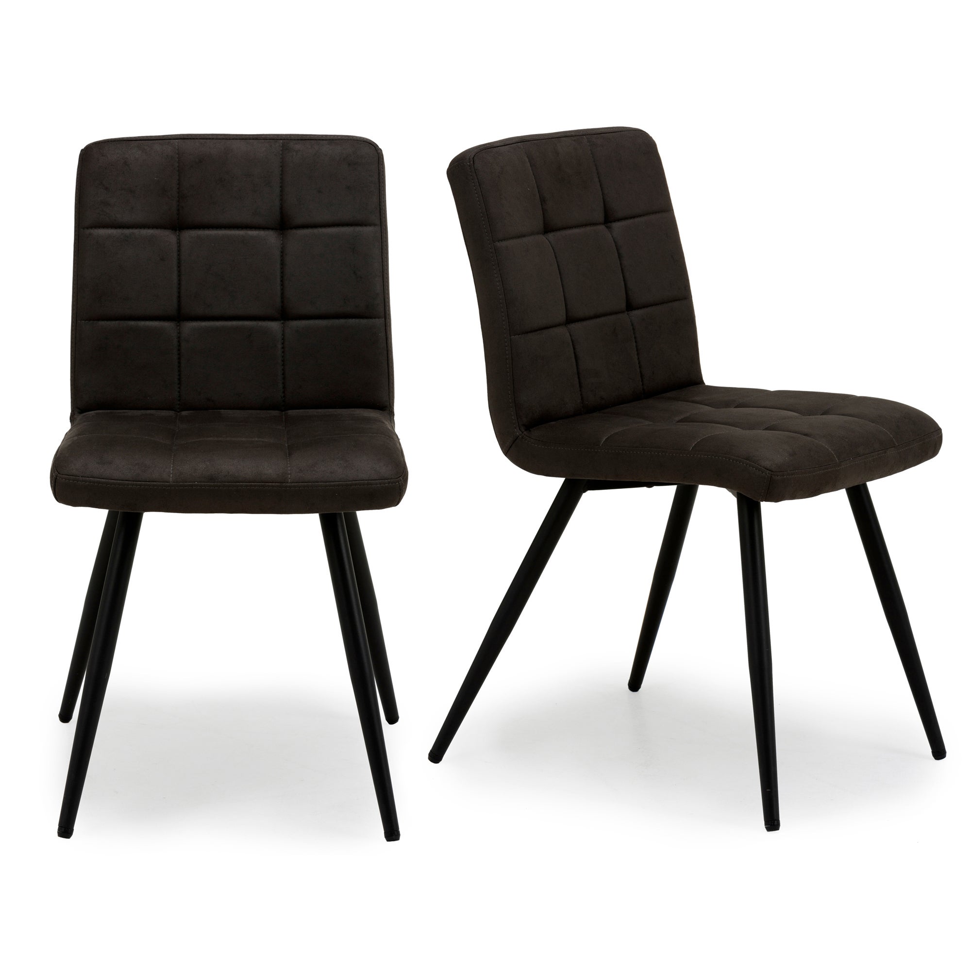 Porter Set of 2 Dining Chairs Grey Microsuede Grey