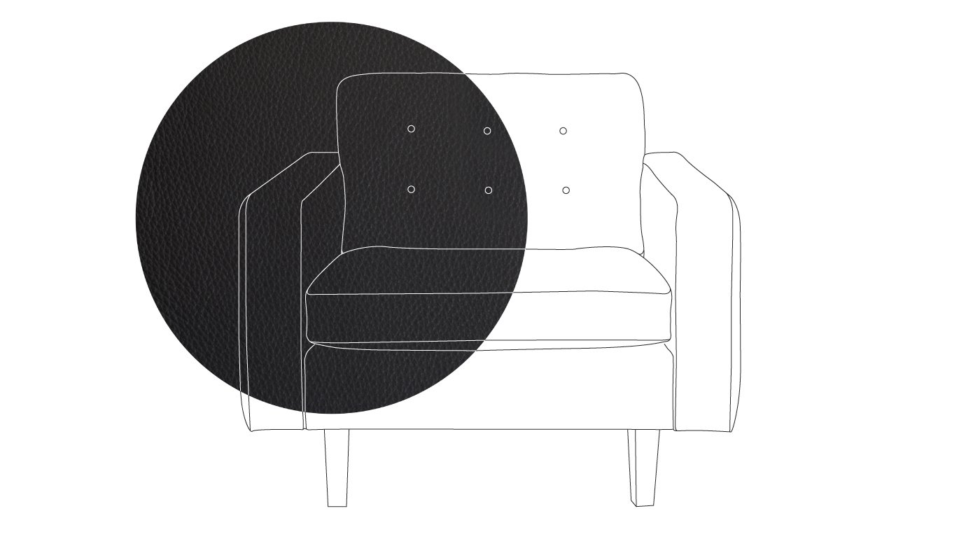 Heal's Hepburn Armchair Leather Hide Graphite 7181 Walnut Feet