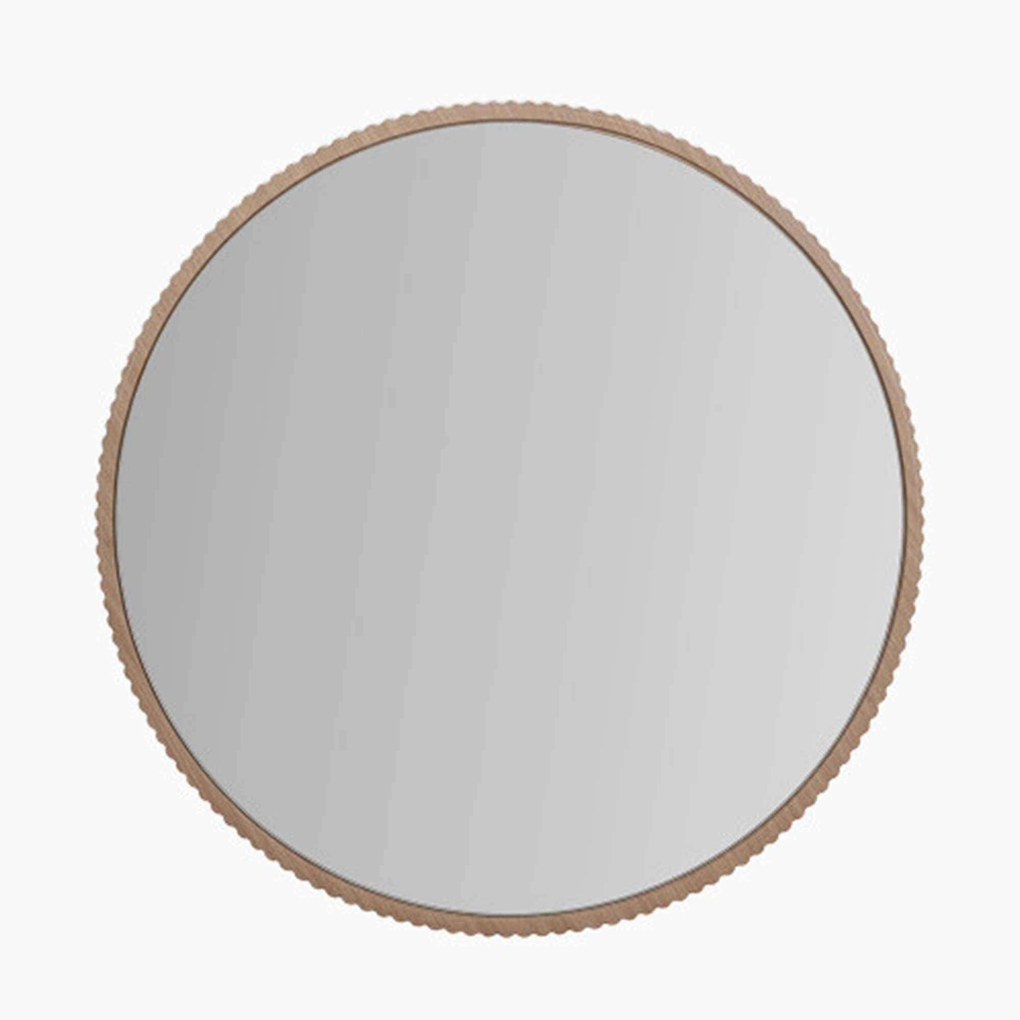 Ridged Wooden Mirror, Neutral | Barker & Stonehouse