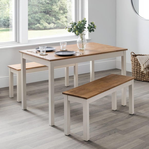Coxmoor 4 Seater Rectangular Dining Table with 2 Dining Benches