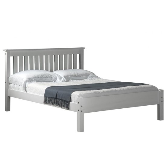 Manila Low Footend Pine Single Bed In White