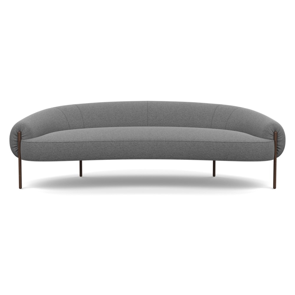 Heal's Isola 3 Seater Sofa St Moritz Wool Light Grey Bronze Feet