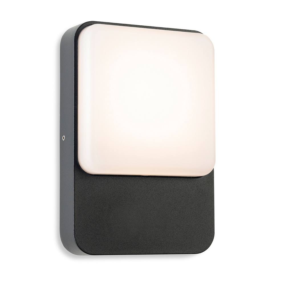 Netlighting Hero LED Wall Light Graphite with White Polycarbonate Diffuser IP54 in Grey
