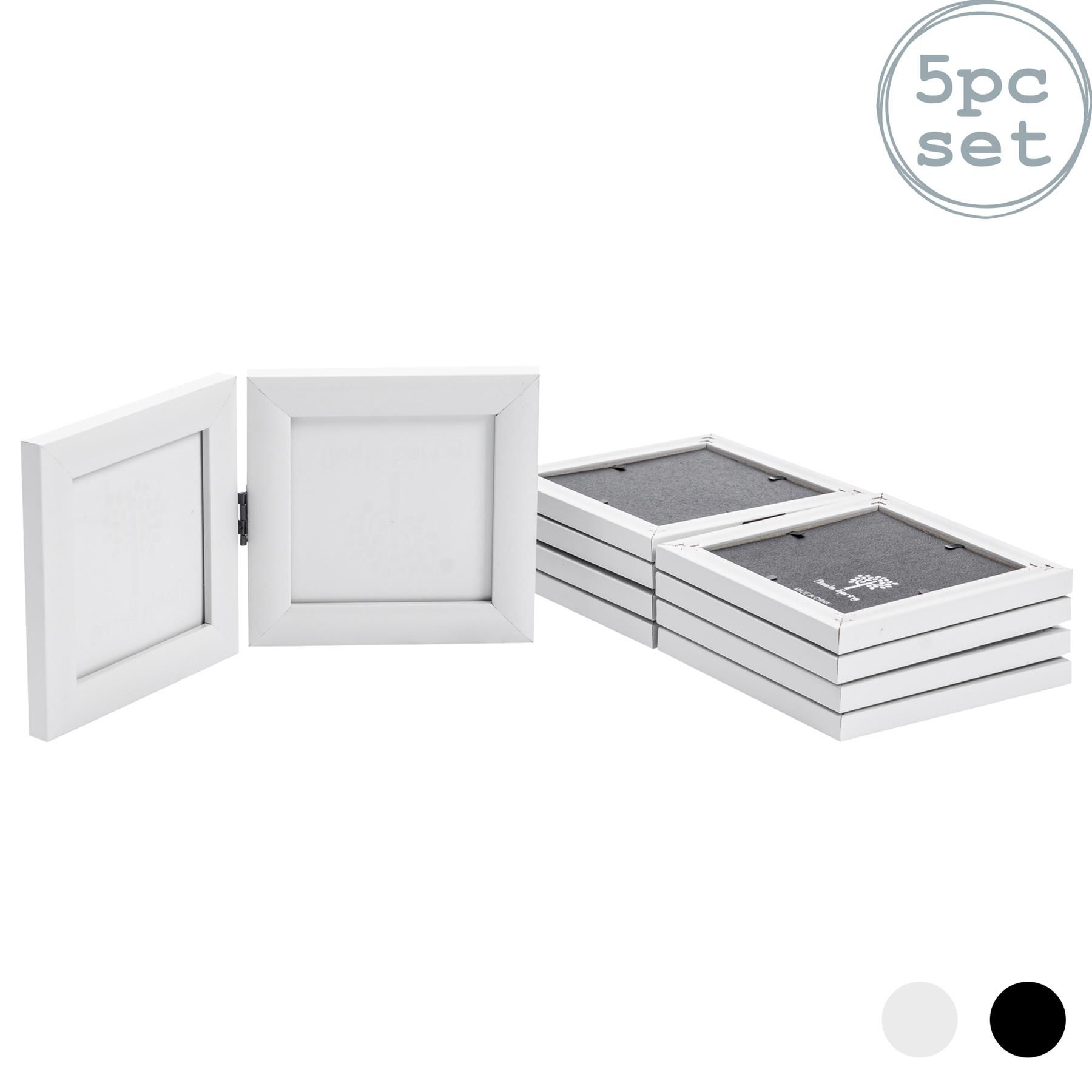 Nicola Spring Folding 2 Photo Frames - 4 x 4" - Pack of 5 in White 1