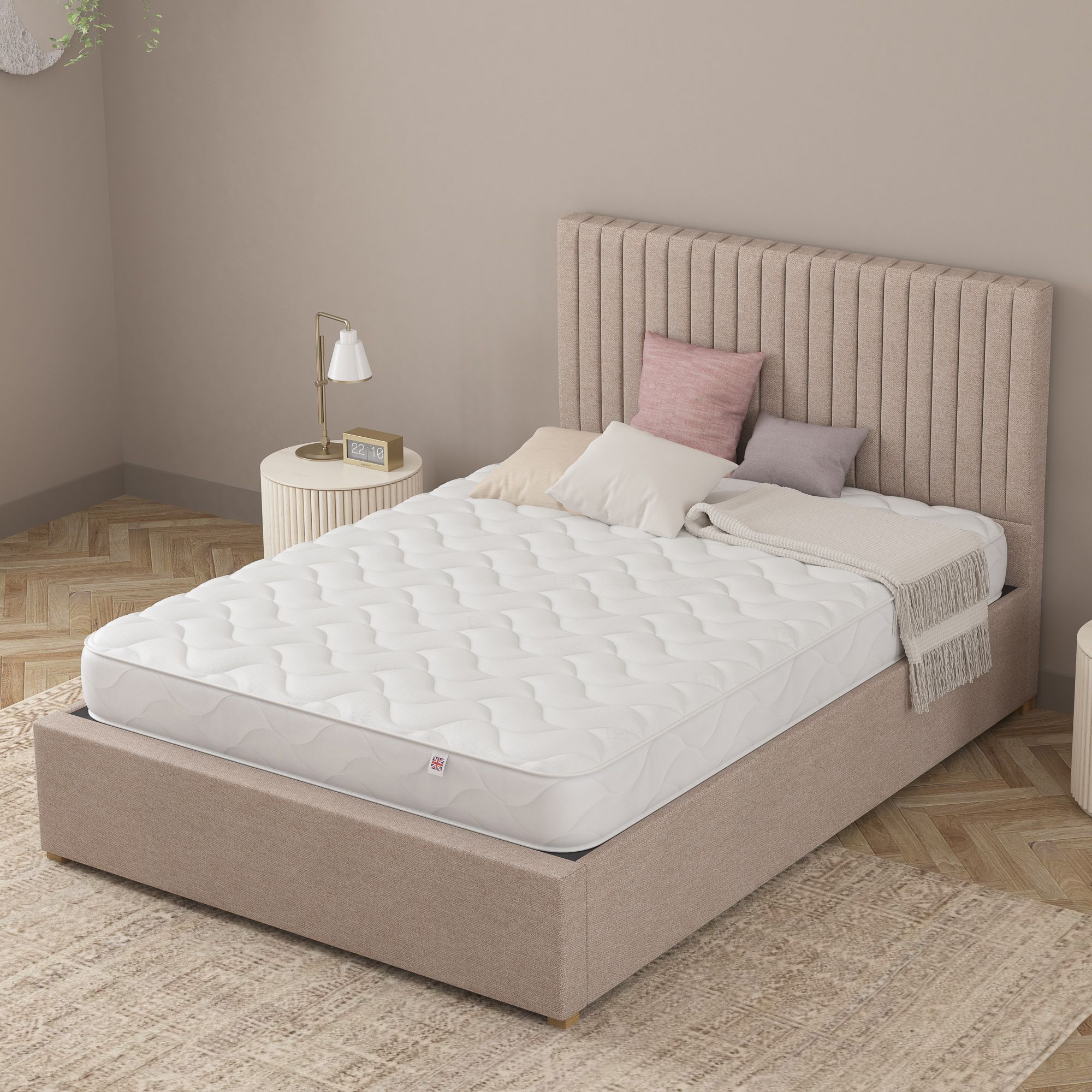 Catherine Lansfield Bonnell Luxe Memory Foam Hybrid Mattress in White