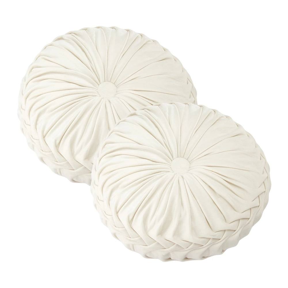 Kelvenix white 2pcs Washable Round Pumpkin Cushions