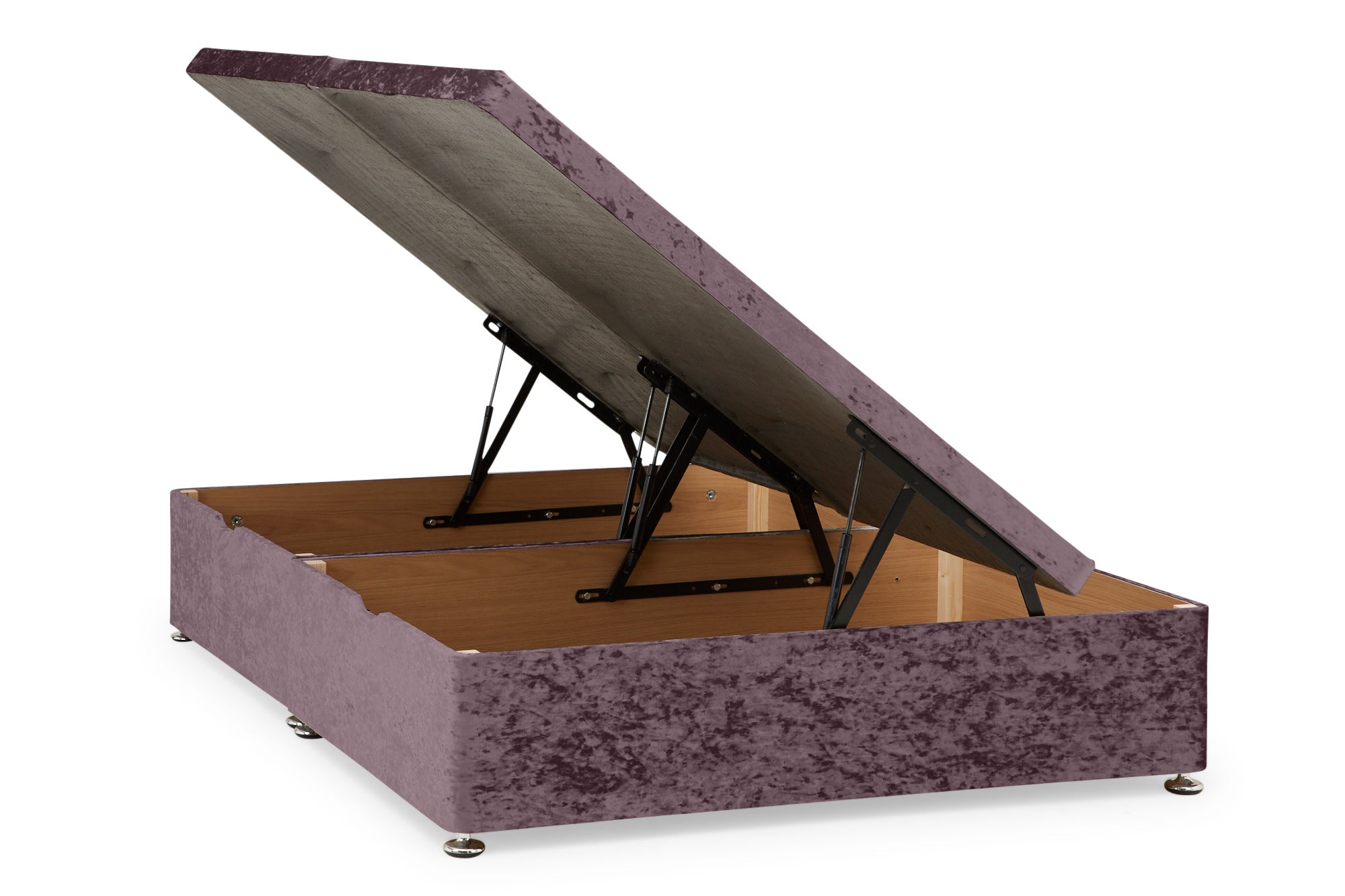 Dunelm Classic Velvet Ottoman Divan Base Amethyst (Purple)