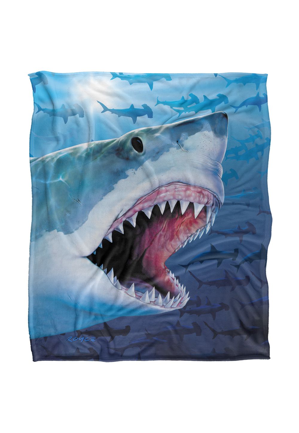 JQ Licensing Royce Mcclure Great White Shark Silky Touch Super Soft Throw Blanket 152 X 127 cm