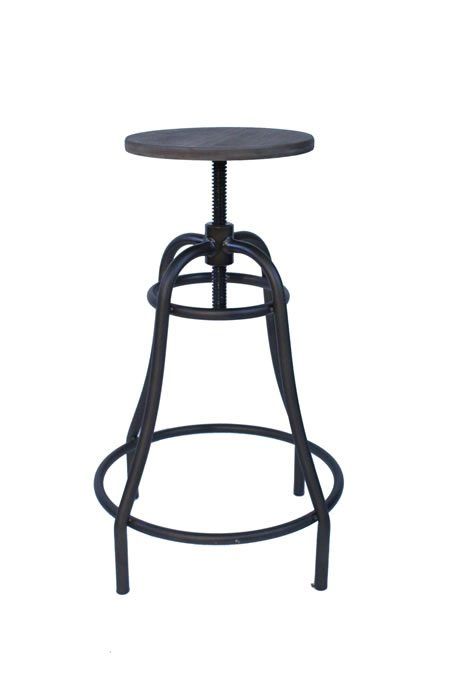 netfurniture Temzon Bar Stool Rustic Industrial Stool in Black