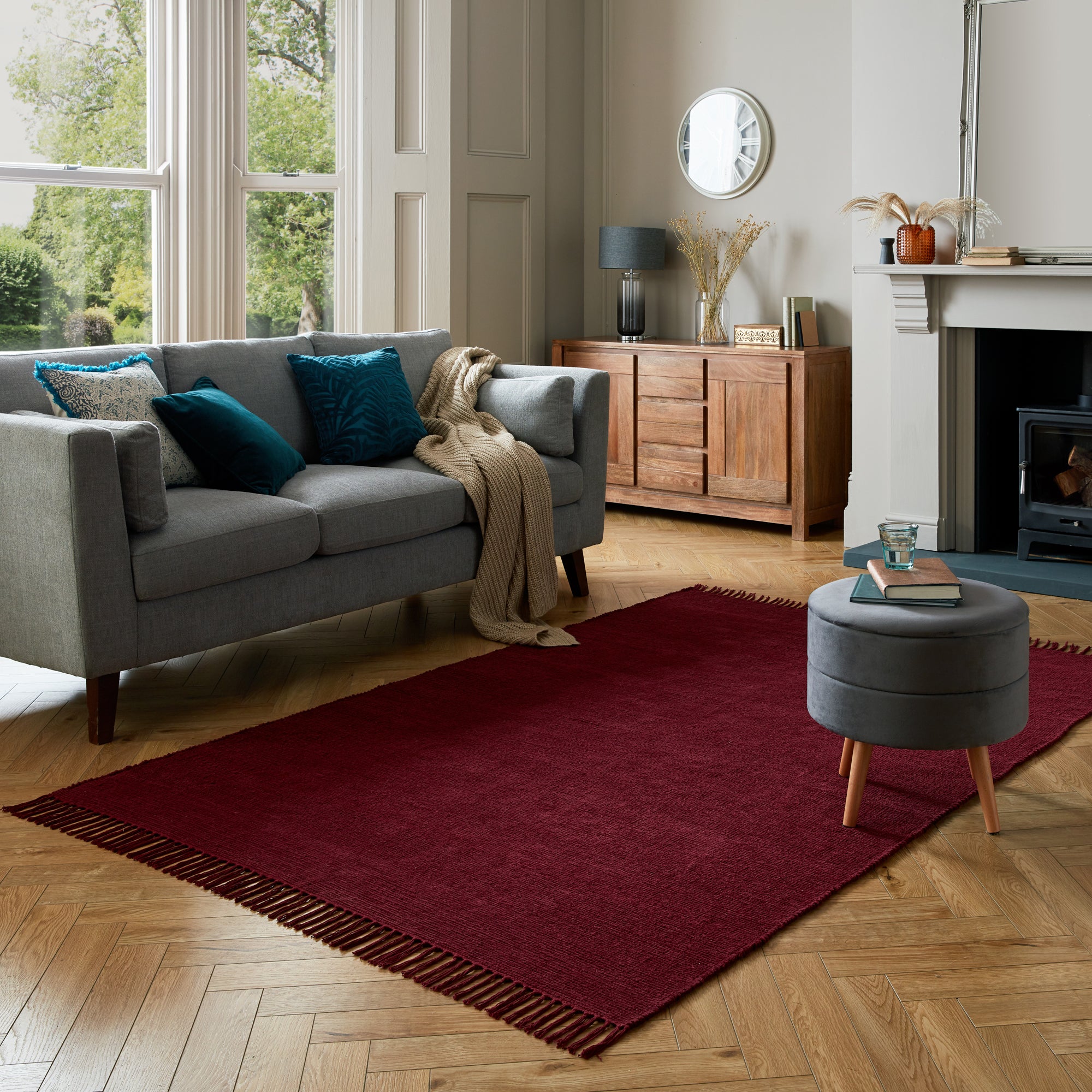 Quinn Chenille Rug Red