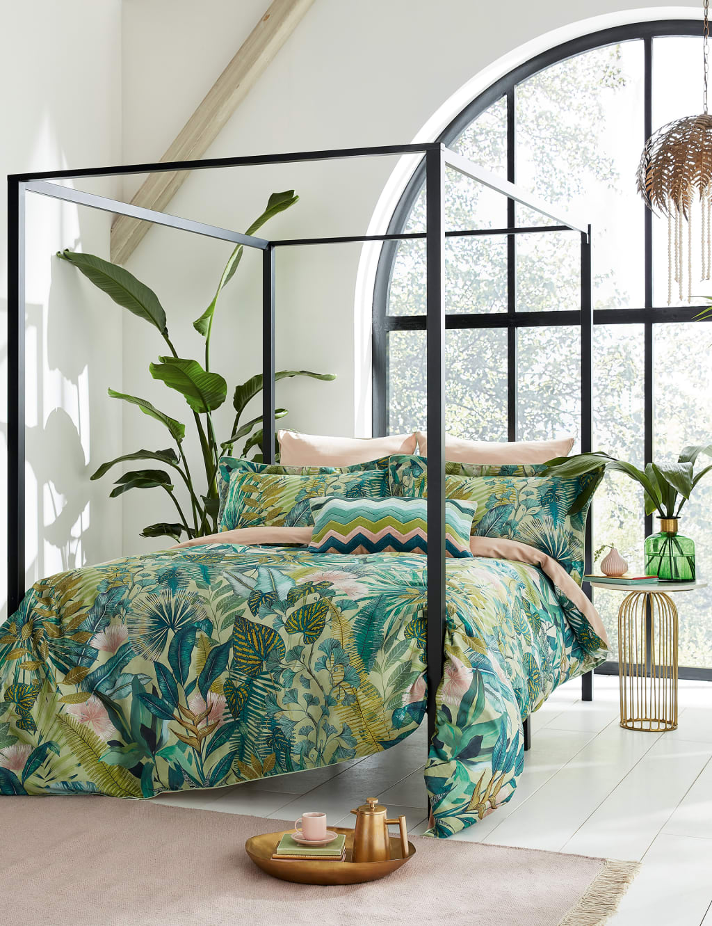 Harlequin Pure Cotton Sateen Floreana Bedding Set Green Mix