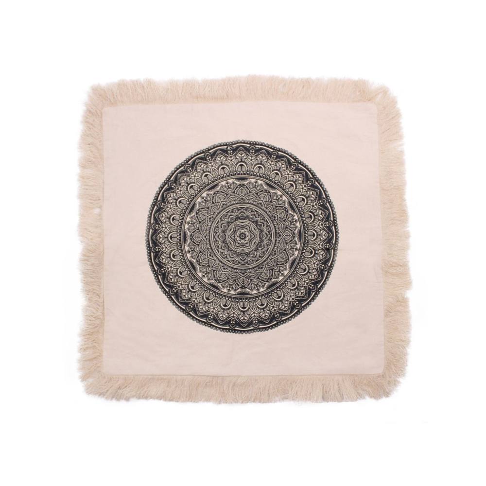 KDMD Traditional Mandala Cushion 60x60cm - Elegant & Durable in Cream