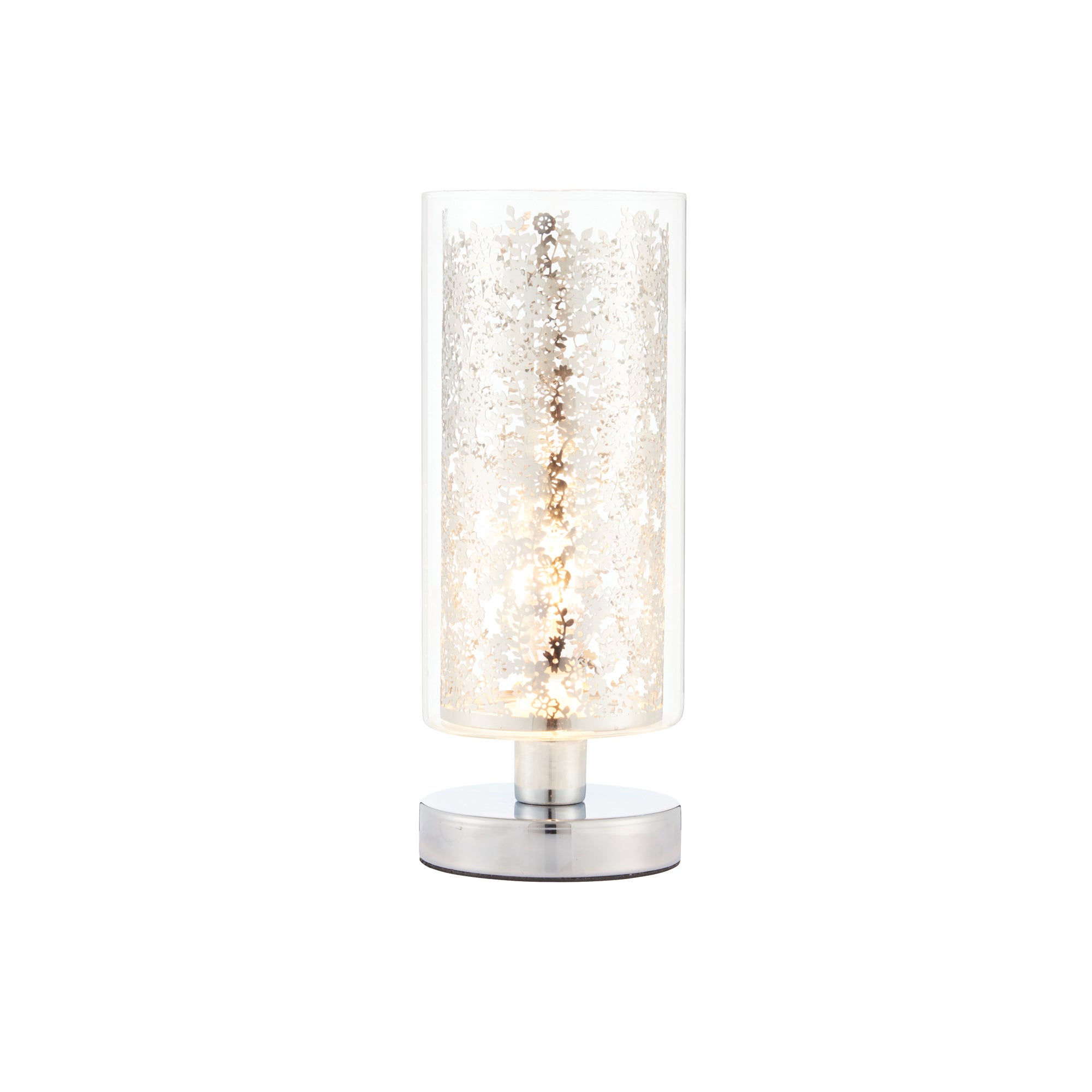Endon Lacy Glass Table Lamp Chrome Chrome