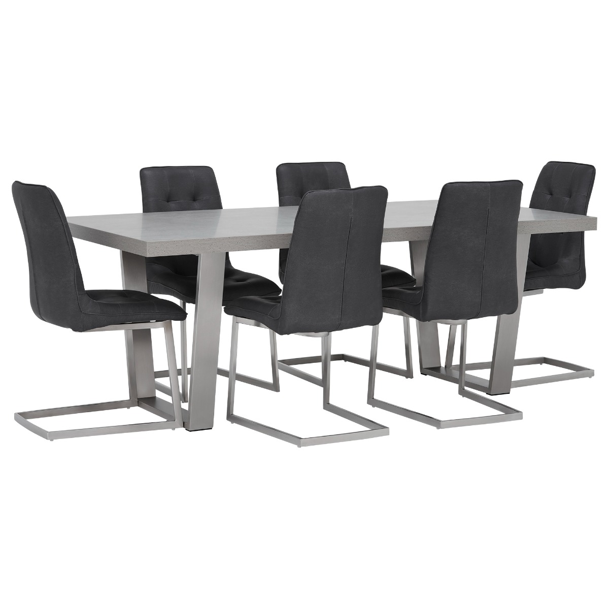 Halmstad 200cm Dining Table & 6 Ericka Chairs, Grey | Barker & Stonehouse