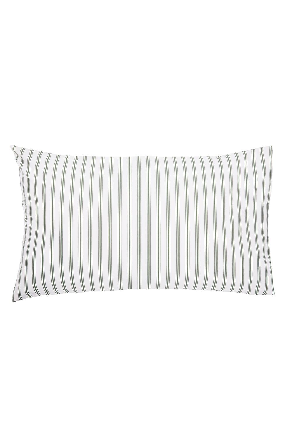 Helena Springfield 'Ticking Stripe' Cotton Duvet Cover Set in Light Green 3