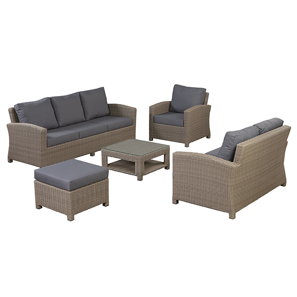 Cayton Garden Sofa Set in Natural Weave and Seal Fabric  - Barker & Stonehouse