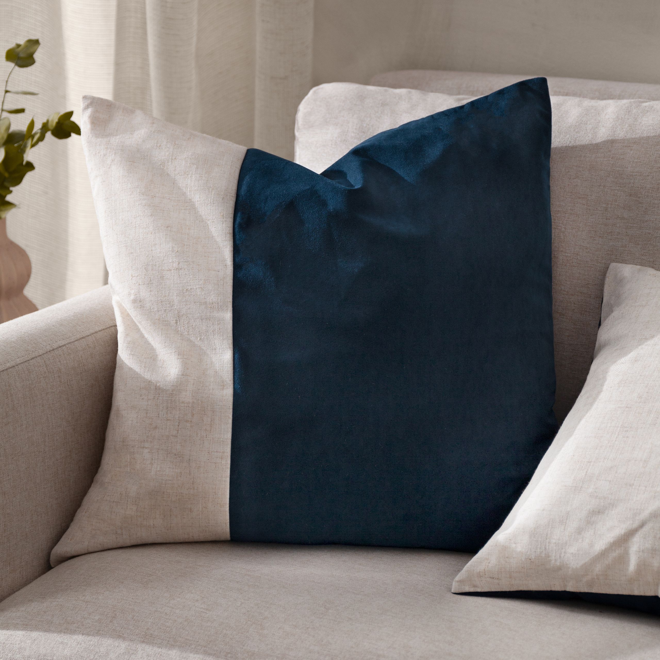 Yard Morden Soft-Washed Velvet Cushion in Indigo